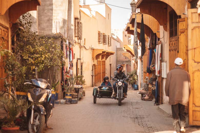 La Medina di Marrakech in sidecar